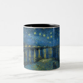 Caneca De Café Em Dois Tons Starry Night Over the River Rhone (por van Gogh)