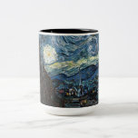 Caneca De Café Em Dois Tons Starry Night por Vincent Van Gogh<br><div class="desc">Starry Night por Vincent Van Gogh.</div>