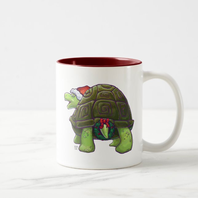 Caneca De Café Em Dois Tons Starry Night Tortoise Natal (Direita)