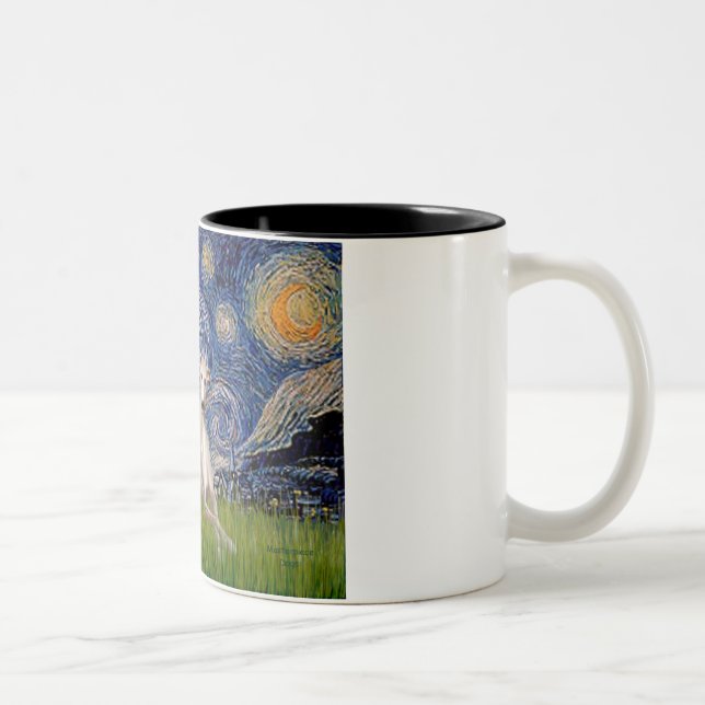Caneca De Café Em Dois Tons Starry Night - Whippet #2 (Direita)