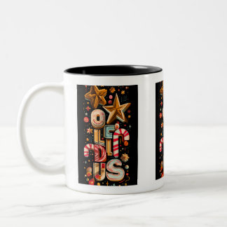 Caneca De Café Em Dois Tons Starry Typography Coffee Mug – Holiday Edition