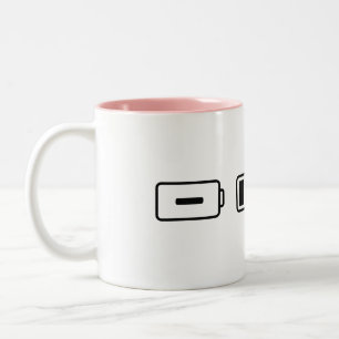 Caneca De Café Em Dois Tons Status da bateria: vazio, carregamento, quebrado