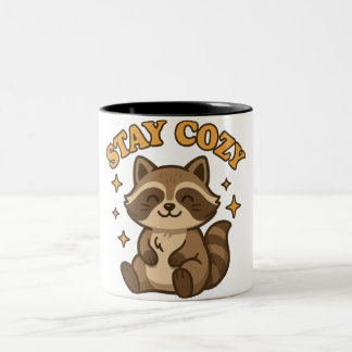 Caneca De Café Em Dois Tons Stay Cozy | Kawaii Animal Illustration