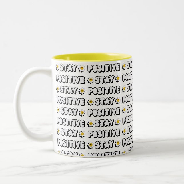 Caneca De Café Em Dois Tons Stay Positive (Esquerda)