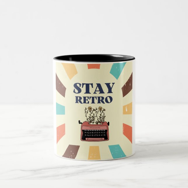 Caneca De Café Em Dois Tons stay retro (Centro)