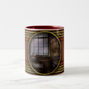 Caneca De Café Em Dois Tons Steampunk - O Cientista Louco