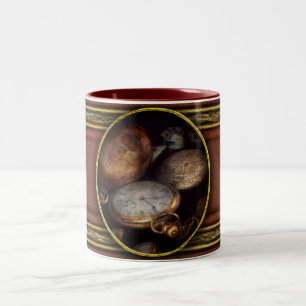 Caneca De Café Em Dois Tons Steampunk - Relógio - Tempo vestido