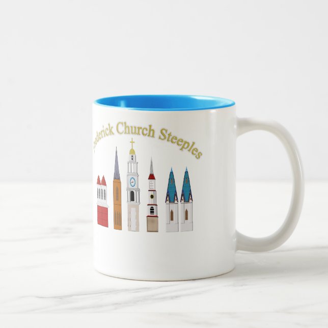 Caneca De Café Em Dois Tons Steeples da igreja de Frederick (Direita)