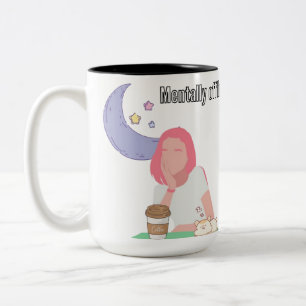 Caneca De Café Em Dois Tons Sticker de Bateria Social Baixa Humorístico para I
