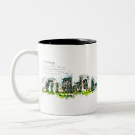 Caneca De Café Em Dois Tons Stonehenge Watercolor