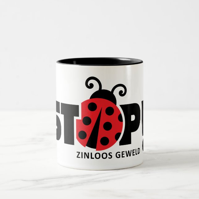 Caneca De Café Em Dois Tons Stop senseless violence, domestic violence. (Centro)