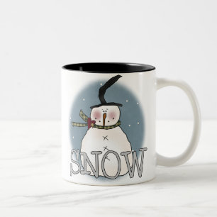Caneca De Café Em Dois Tons Stovepipe Hat Snowman