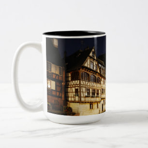 Caneca De Café Em Dois Tons Strasbourg na noite