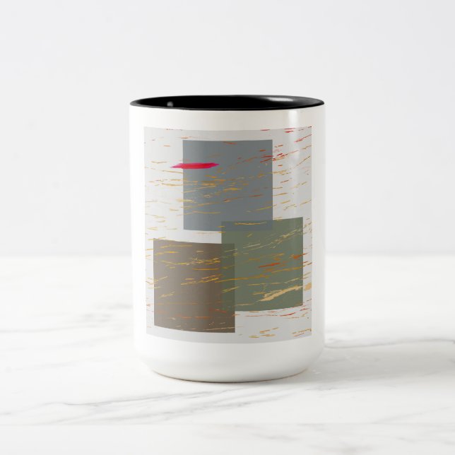 Caneca De Café Em Dois Tons Streak Squares (Centro)