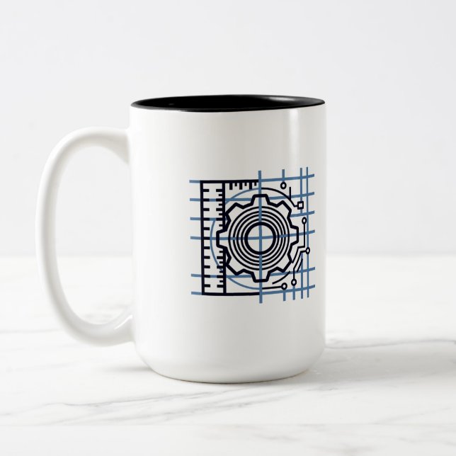 Caneca De Café Em Dois Tons Stress → Strain → Coffee | Mechanical Engineer Mug (Esquerda)