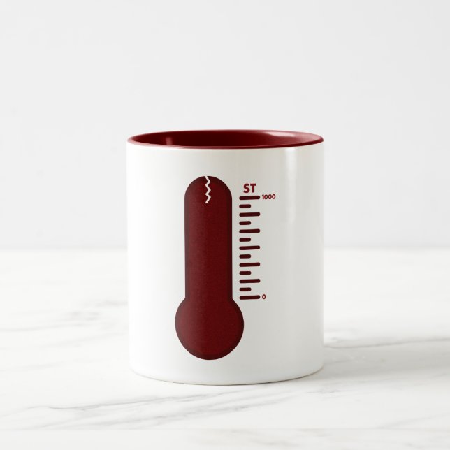 Caneca De Café Em Dois Tons Stress Thermometer Mug (Centro)