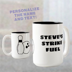 Caneca De Café Em Dois Tons Strike Combustível Boliche Personalizado