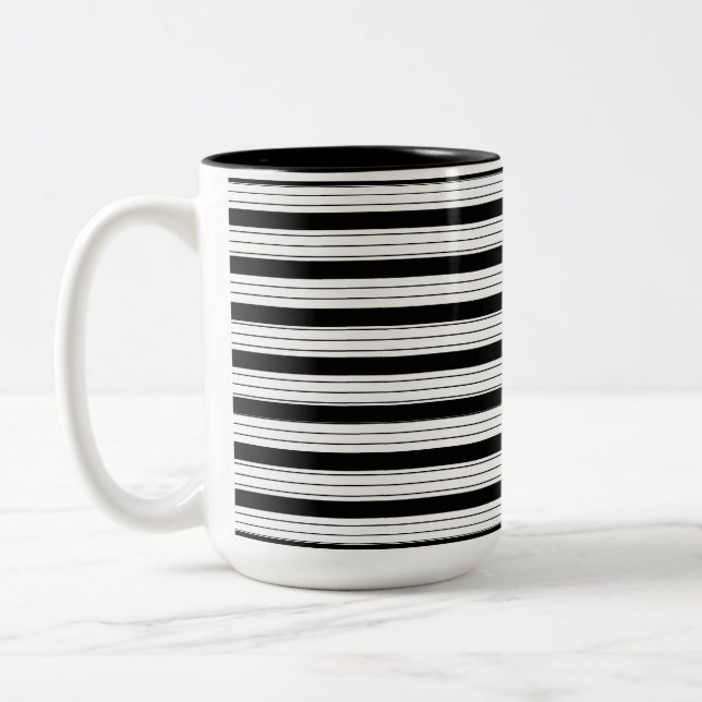 Caneca De Café Em Dois Tons Striped Two-Tone Mug, 15 oz (Esquerda)