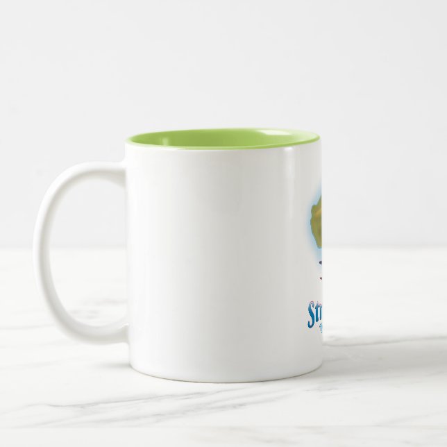 Caneca De Café Em Dois Tons Stromboli, Mar Tirreno, Sicília (Esquerda)