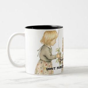Caneca De Café Em Dois Tons Sua Alma Infantil - Ilustração Vintage C de Dois T