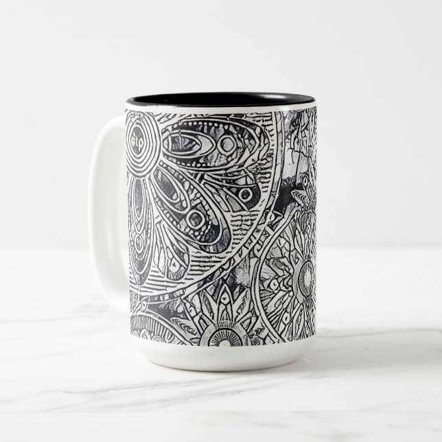 Caneca De Café Em Dois Tons Sua caneca de dois tons de 15 oz personalizada (Frente Esquerda)