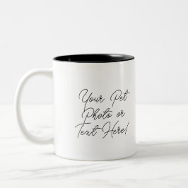 Caneca De Café Em Dois Tons Sua Foto ou Texto de Pet