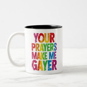 Caneca De Café Em Dois Tons Suas Orações Me Tornam Mais Gay Bandeira do Orgulh