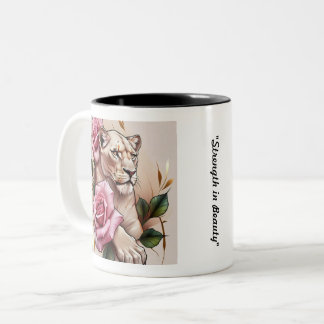 Caneca De Café Em Dois Tons "Suave Luxo em Flor"