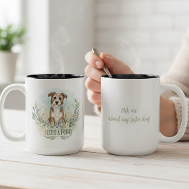 Caneca De Café Em Dois Tons Suave Tributo Floral em Aquarela para Mãe de Cacho