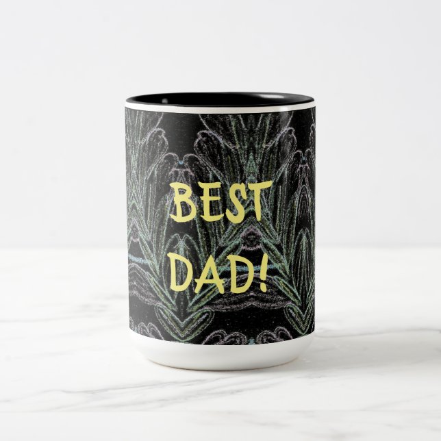Caneca De Café Em Dois Tons Suaves espirais em preto  (Centro)