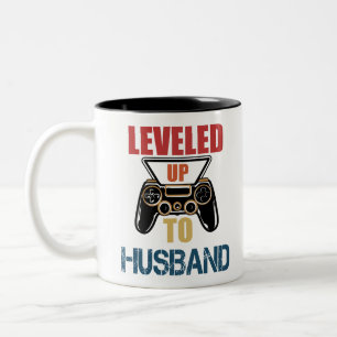 Caneca De Café Em Dois Tons Subiu Para Marido Camiseta Vintage Novo Marido