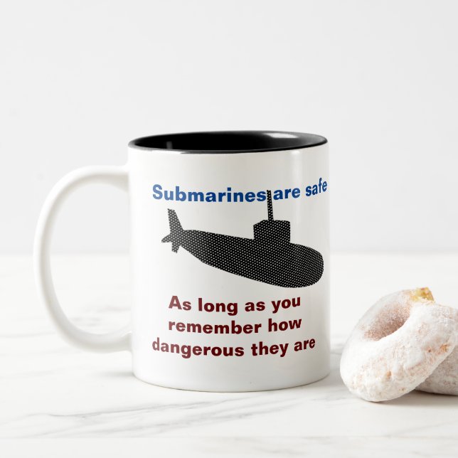 Caneca De Café Em Dois Tons Submarinos seguros (Com Donut)
