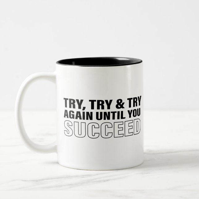 Caneca De Café Em Dois Tons Sucesso Dicas de vida Motivational Quote Art (Esquerda)