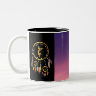 Caneca De Café Em Dois Tons Sudoeste Sunset Kokopelli Dreamcatcher Mug