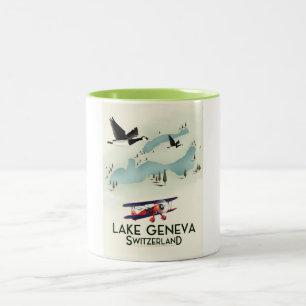 Caneca De Café Em Dois Tons suiça do lago geneva