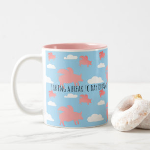 Caneca De Café Em Dois Tons Suínos voadores