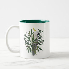 Caneca De Café Em Dois Tons Sulphur-Crested Cockatoo in Tree Illustration