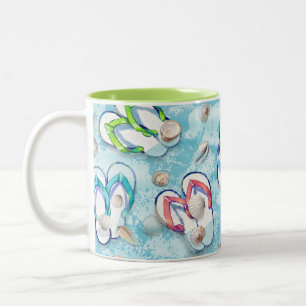 Caneca De Café Em Dois Tons Summer Beachcomber Seashells