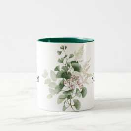 Caneca De Café Em Dois Tons Summer Floral Foliage Sra. Newlywing Nolywn Bride