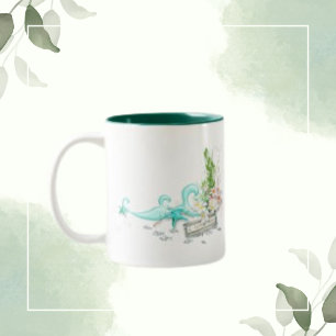 Caneca De Café Em Dois Tons Summer Sea Tropical Ocean Beach, Texto Personaliza
