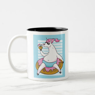 Caneca De Café Em Dois Tons Summer Unicorn