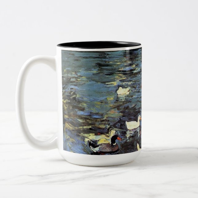 Caneca De Café Em Dois Tons Summertime (por Mary Cassatt) (Esquerda)