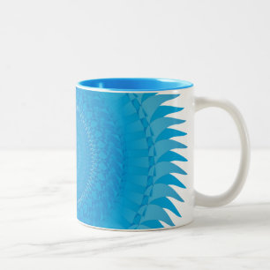 Caneca De Café Em Dois Tons Sun Mandala - Azul claro