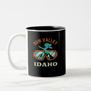 Caneca De Café Em Dois Tons Sun Valley Idaho Retro Ski Snowboard