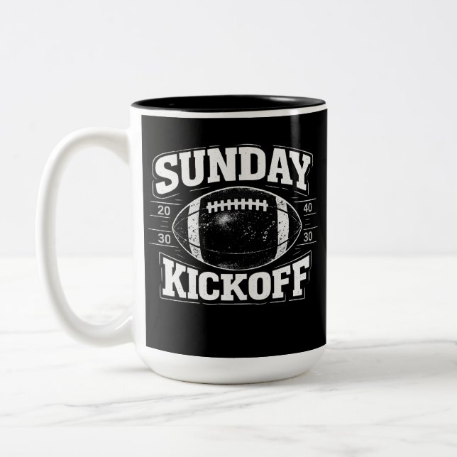 Caneca De Café Em Dois Tons Sunday Kickoff Football (Esquerda)