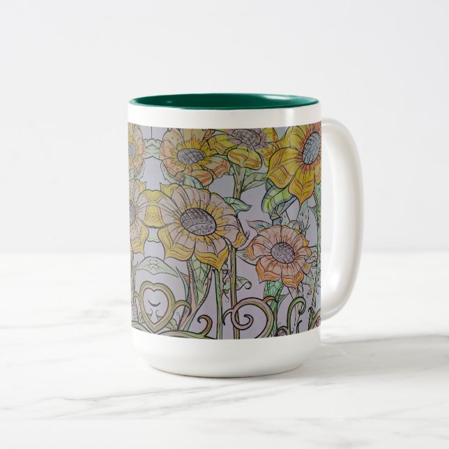 Caneca De Café Em Dois Tons Sunflower Mug (Frente Esquerda)