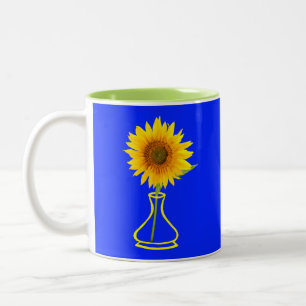Caneca De Café Em Dois Tons Sunflower Power Sunflower e Vase