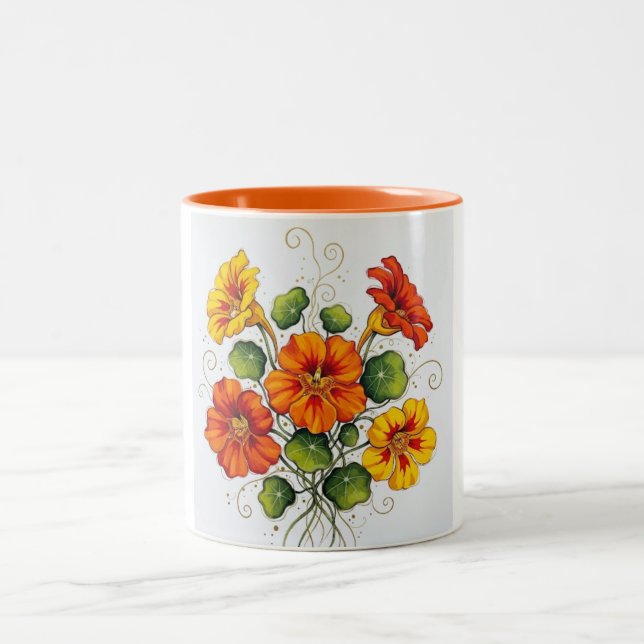 Caneca De Café Em Dois Tons Sunlit Blossoms Ceramic Mug  (Centro)