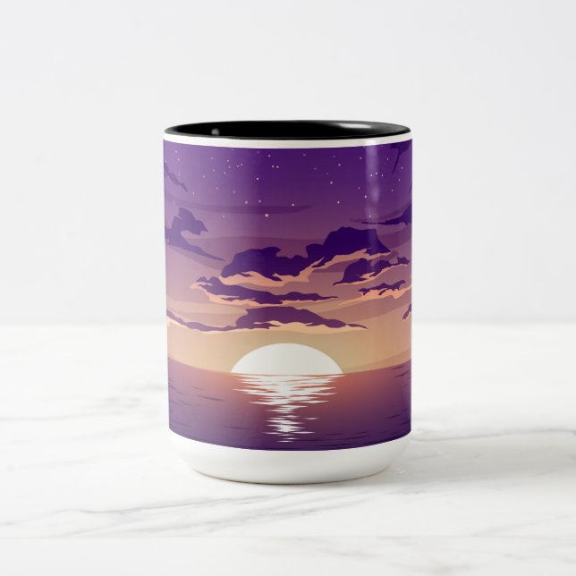 Caneca De Café Em Dois Tons Sunset do mar (Centro)
