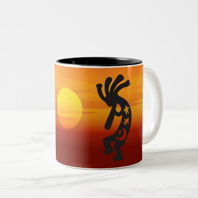 Caneca De Café Em Dois Tons Sunset Kokopelli (Frente Esquerda)